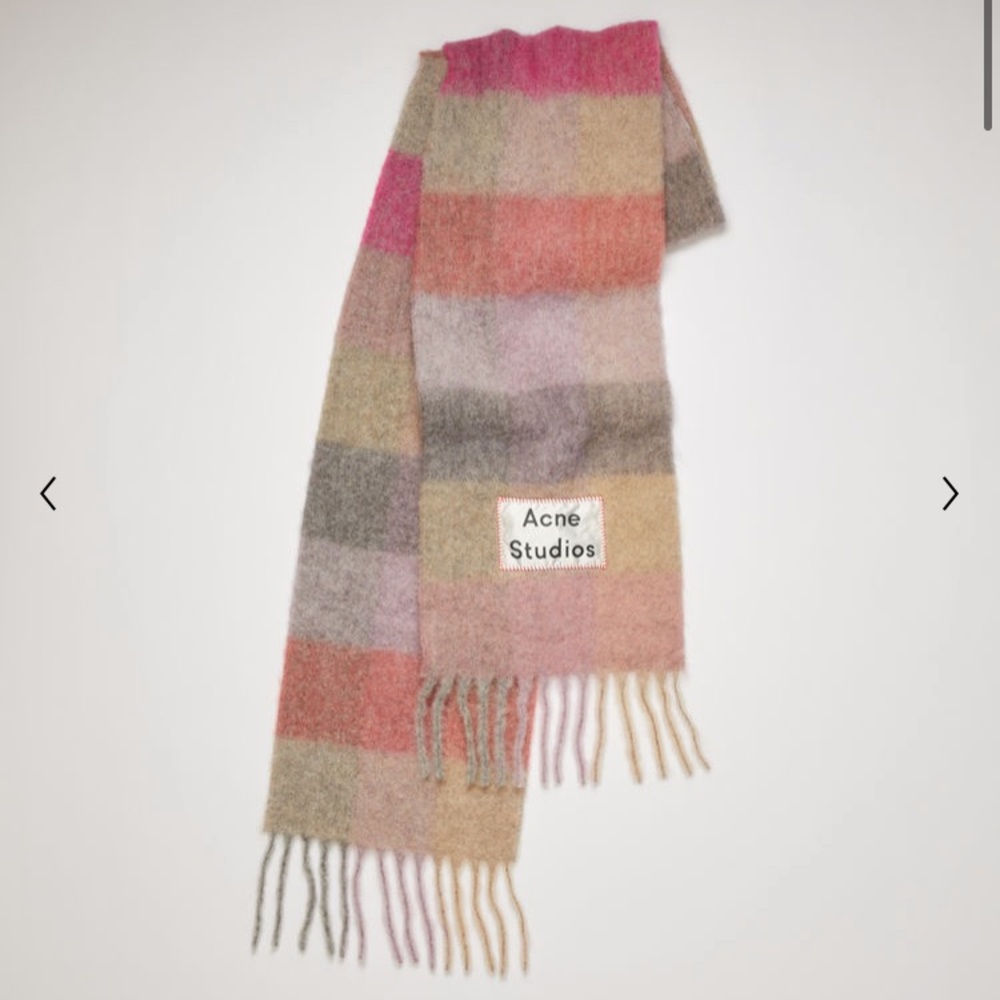 Acne Studios Pink Multi-check Scarf